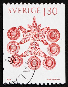 SWEDEN - CIRCA 1979: a stamp printed in the Sweden shows Pendant from Smaland, Sweden, Christmas, circa 1979