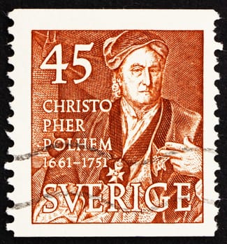 SWEDEN - CIRCA 1949: a stamp printed in the Sweden shows Christopher Polhem, Scientist, Inventor and Industrialist, circa 1949