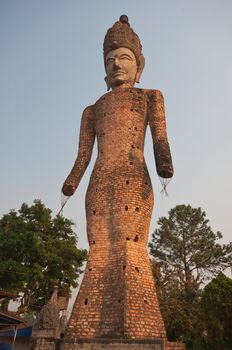 Ancient Buddha in Sala Kaew Ku, - Thai temple in hindu style, Nhongkhai Province Thailand 