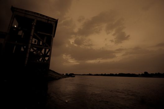 landscape of mekong river, thailand and laos