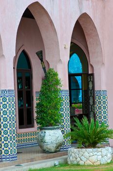 outside of building in Moroccan style 