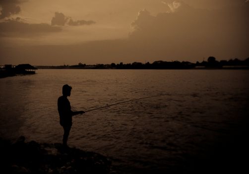 landscape of mekong river, thailand and laos