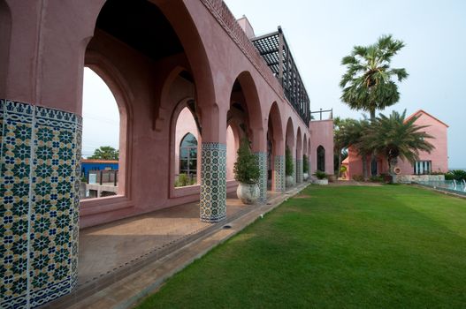 outside of building in Moroccan style 