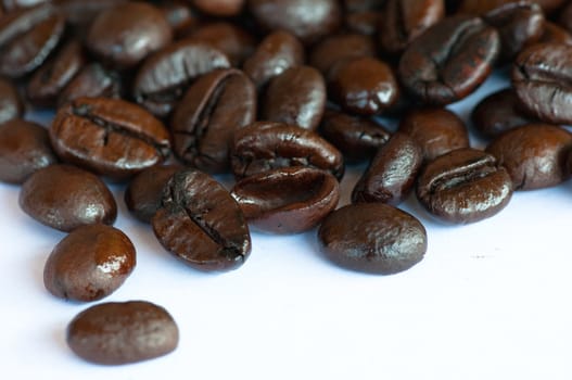 coffee beans on white background 