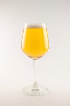glass of beer on white background