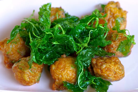 fried fish patty,a kind of Thai food 