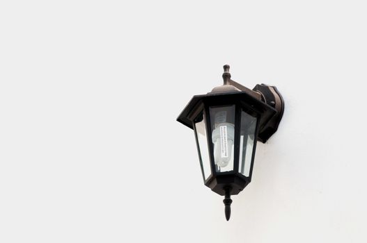vintage street light lamp on the wall