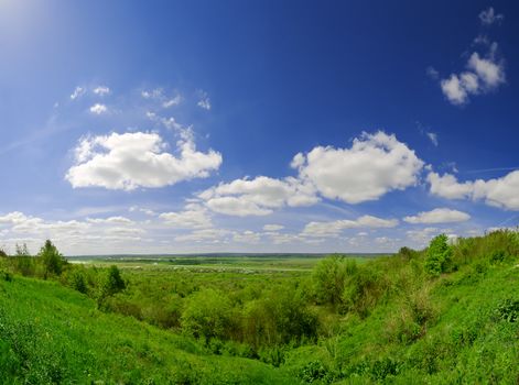 Landscape of summer day valley