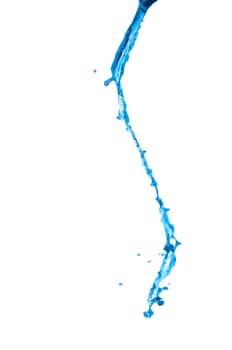Blue transparent water splash isolated