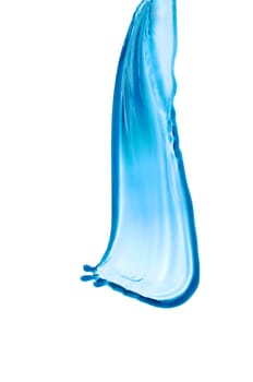 Blue transparent water splash isolated