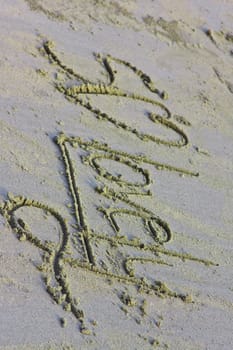 The inscription on the sand