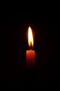 candle flame on black background