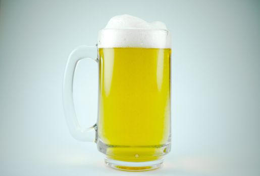 glass of beer on white background