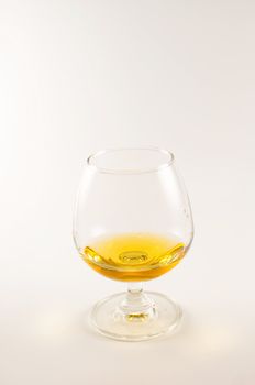 whisky glass on white background