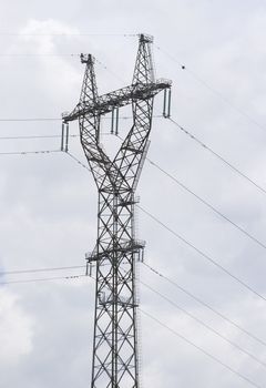 Power transmission tower, view from below