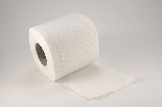 toilet paper on white background
