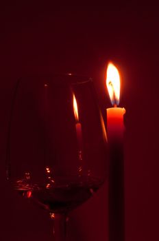 candle flame in romancetic night