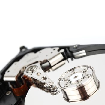 close up of hard disk