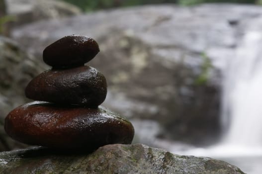 pile pebble in nature background