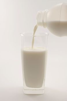 glass of milk on white background