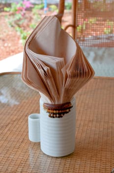 brown tissue paper on the table