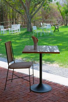 field chair in the garden