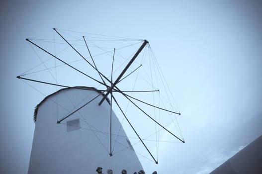 vintage wind mill under the sky