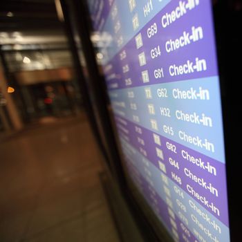 check in desk in airport