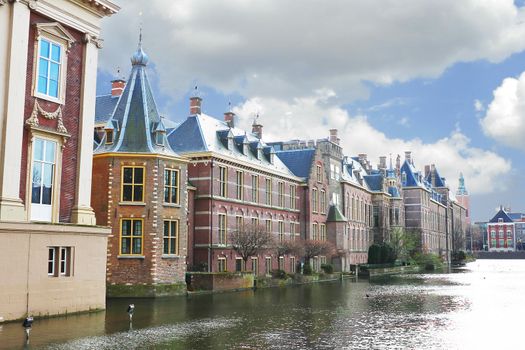 Binnenhof Palace in Den Haag, Netherlands. Dutch Parlament buildings 