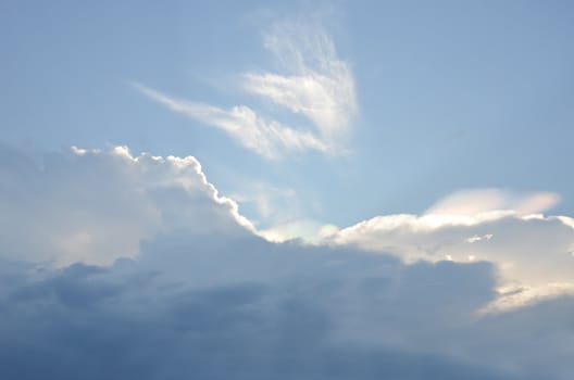 white fluffy clouds in the blue sky