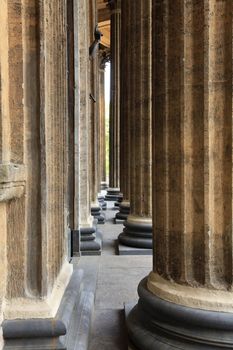 The colonnade of the Kazan Cathedral in St. Petersburg, lined with lime tufa