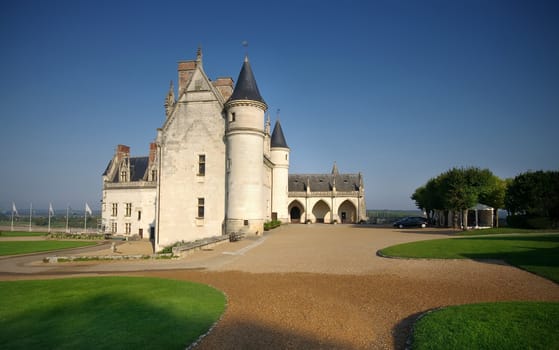 yard of Amboise famous castle, France