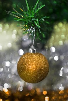 Christmas decorations with colorful background