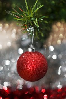 Christmas decorations with colorful background