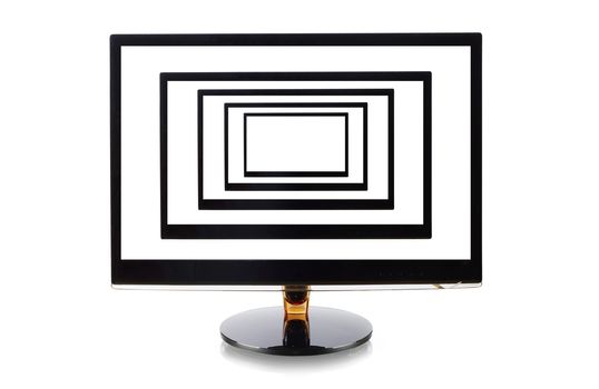 Computer monitors in monitor isolated on white