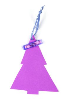 Christmas tree label made from paper