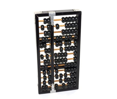 old wooden asia abacus on white background
