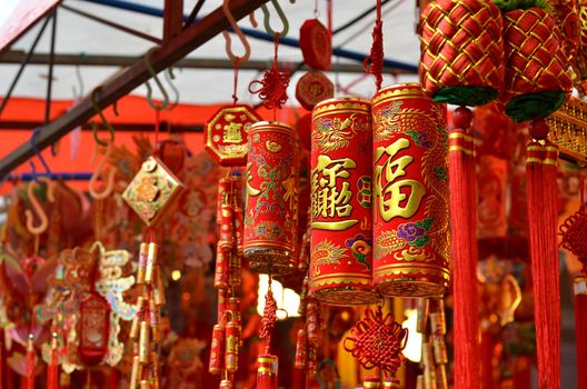 Chinese new year ornaments in the market