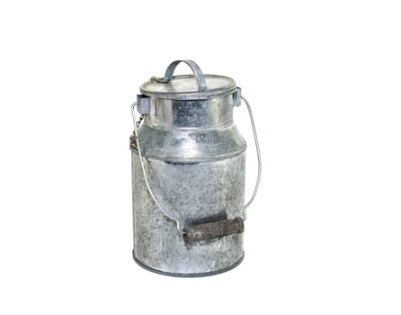 metal can for milk, isolated on white background