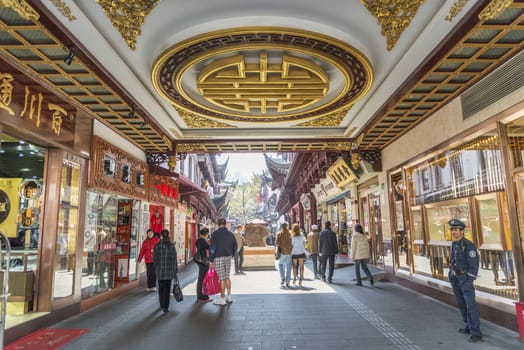 traditional architecture shopping area in shanghai china