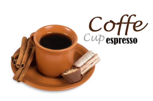 Coffee cup on white background