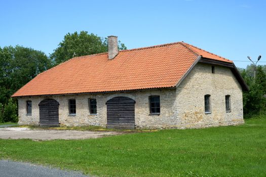 The big rural shed with two gate