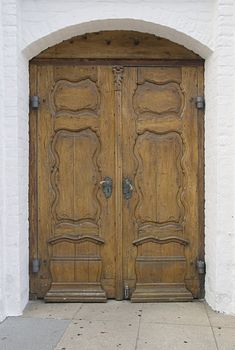 Old wooden gate of a medieval house
