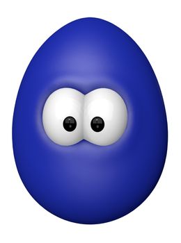 easter egg with comic eyes - 3d cartoon illustration