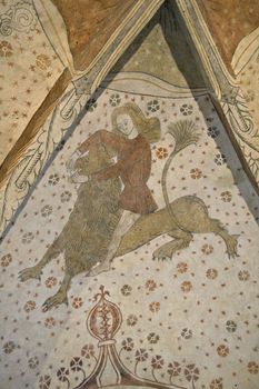 Fresco in Aalborg monastery of the Holy Ghost