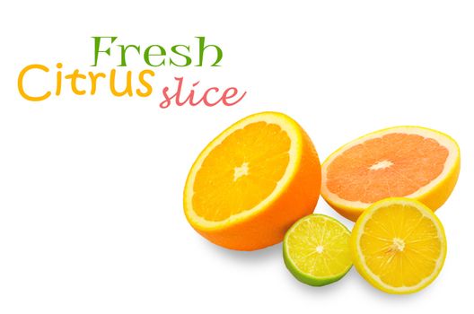 Citrus fresh fruit isolated on a white background