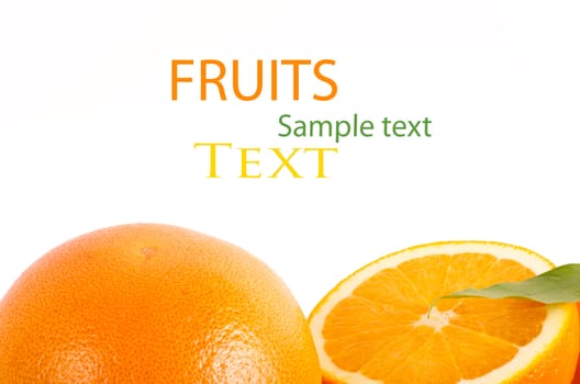 Orange studio isolated on white background