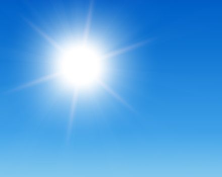 sun shine in blue sky