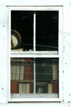 Old window with books image