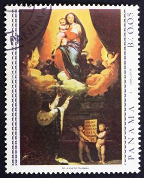 PANAMA - CIRCA 1967: a stamp printed in the Panama shows The Promise of Louis XIII, Painting by Ingres, circa 1967